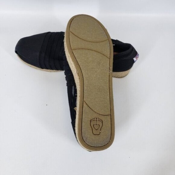 Bobs from Skechers Black Slip On Espadrille Platform Shoes Size 8 - Picture 11 of 15